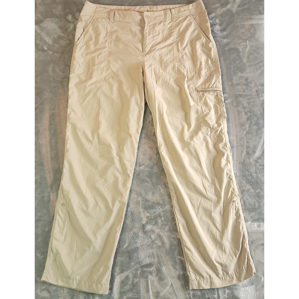 Columbia PFG Aruba Roll‎ Up Pants Womens 12 Regular Khaki Beige Fishing